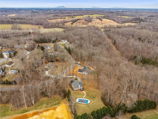 bird's eye view featuring a mountain view