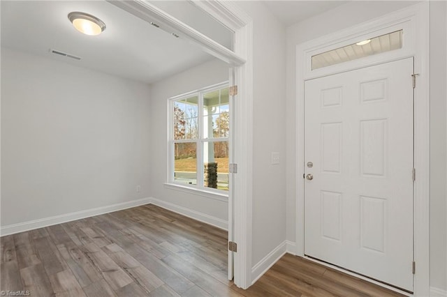 entrance foyer featuring hardwood / wood-style flooring