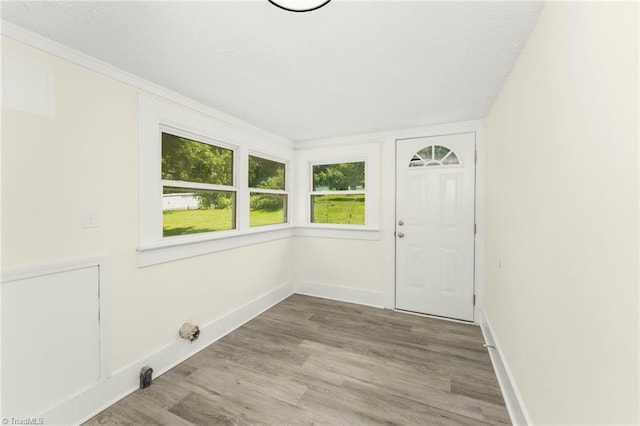127 Oak Summit Rd, Winston-Salem, NC 27105 - laundry area with wood finished floors and a textured ceiling