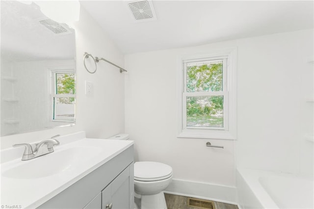 127 Oak Summit Rd, Winston-Salem, NC 27105 - full bathroom with vanity, wood finished floors, and shower / washtub combination