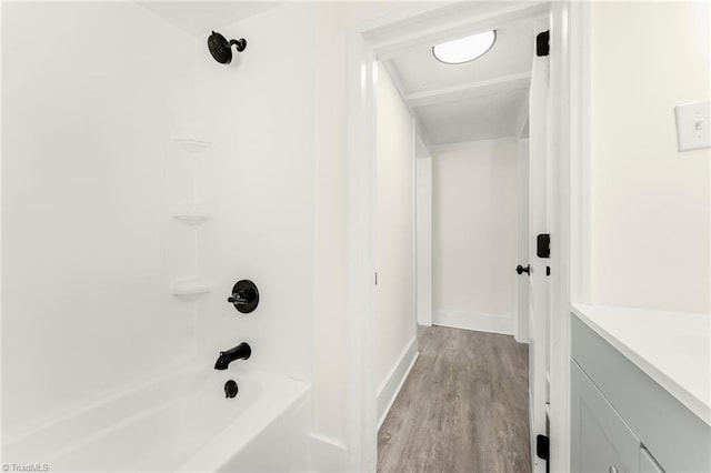 127 Oak Summit Rd, Winston-Salem, NC 27105 - full bath featuring vanity, shower / tub combination, and wood finished floors