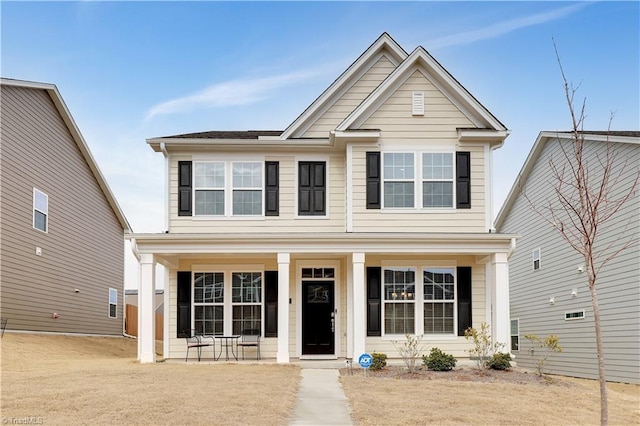 view of front of property featuring a porch