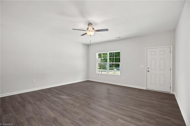 125 Glasmere Ct, Winston-Salem, NC 27101 - spare room with ceiling fan, dark wood-style flooring, and baseboards