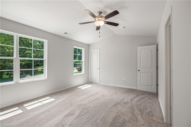 125 Glasmere Ct, Winston-Salem, NC 27101 - unfurnished bedroom featuring carpet floors, lofted ceiling, baseboards, and ceiling fan