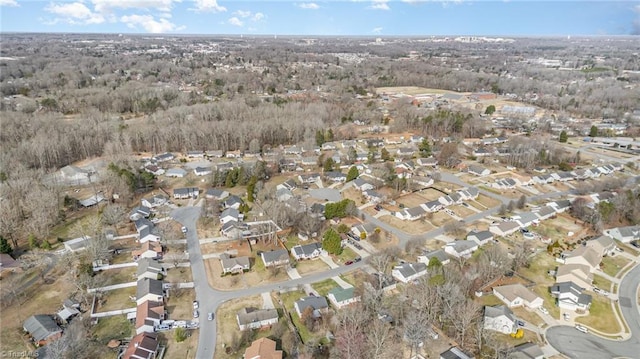 drone / aerial view with a residential view