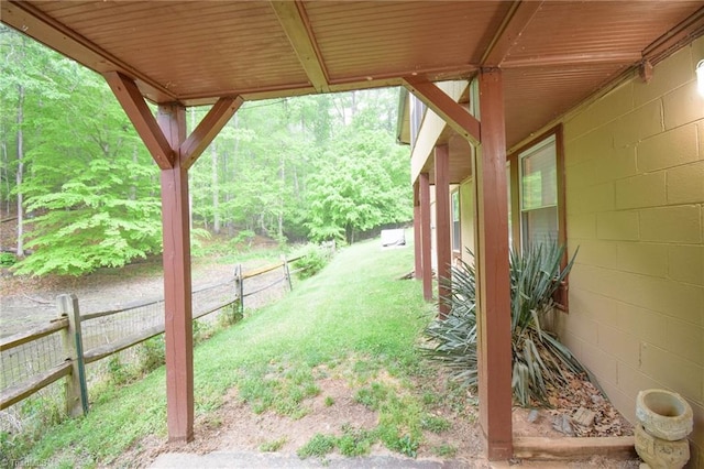 view of yard featuring fence