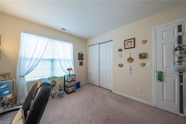 2755 Amesbury Rd, Winston-Salem, NC 27103 - office area featuring carpet, baseboards, and a textured ceiling