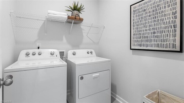 374 Willowbrooke Way, Stokesdale, NC 27357 - washroom with washer and dryer and baseboards
