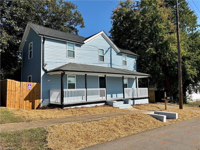 view of front of property with a porch