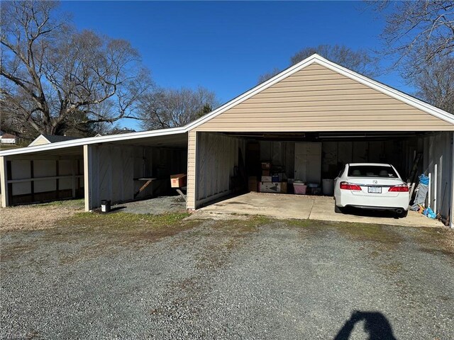 view of garage