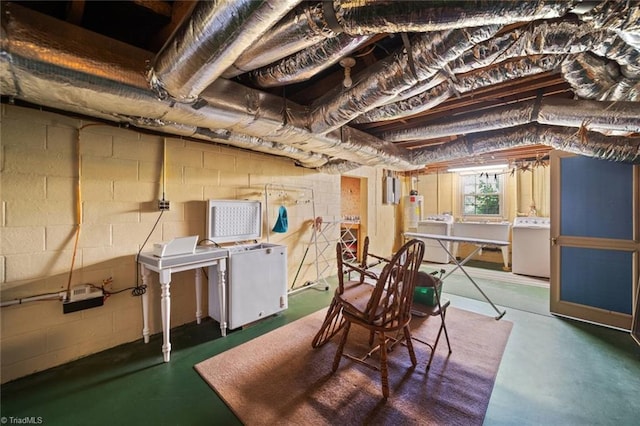 below grade area with washer / clothes dryer