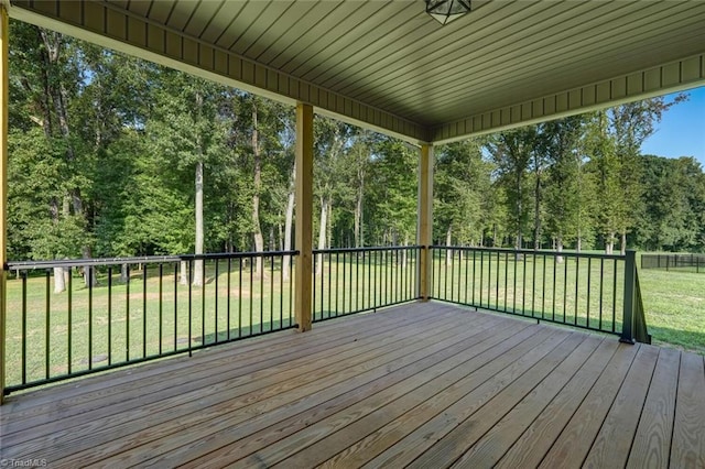 deck featuring a yard