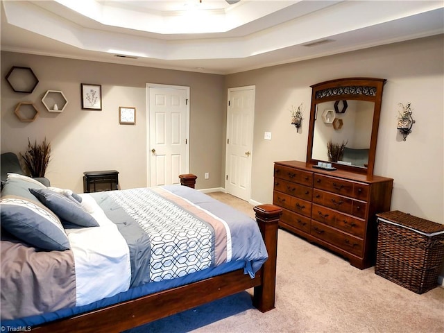 3210 Clamoor Dr, Winston-Salem, NC 27127 - carpeted bedroom with a raised ceiling and ornamental molding
