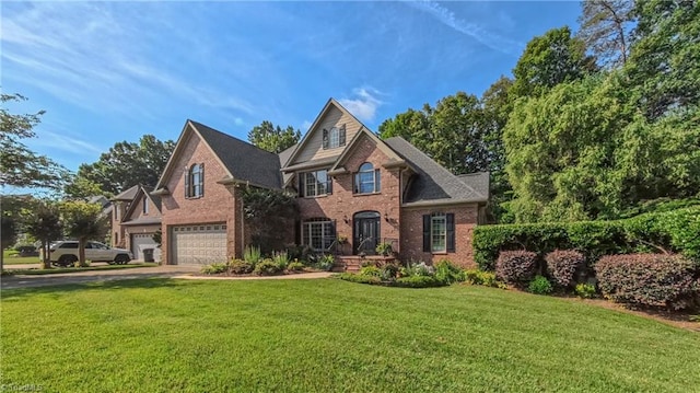 1250 Whitworth Ct, Kernersville, NC 27284 - traditional-style home featuring a garage, brick siding, a front lawn, and driveway