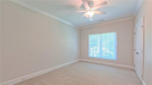 1250 Whitworth Ct, Kernersville, NC 27284 - unfurnished room featuring light colored carpet, crown molding, and ceiling fan