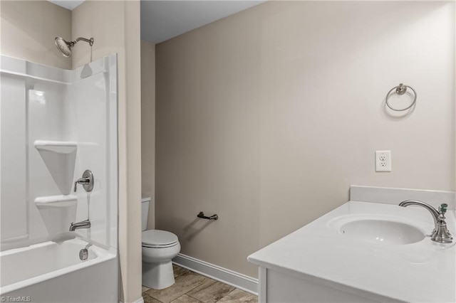 5707 Washburn Ln, Colfax, NC 27235 - full bath featuring toilet, shower / bath combination, vanity, and baseboards