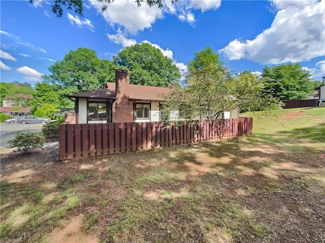 view of yard with fence