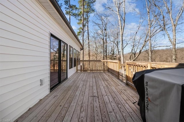 deck featuring area for grilling