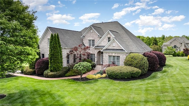 7469 Henson Forest Dr, Summerfield, NC 27358 - view of front facade featuring brick siding and a front lawn