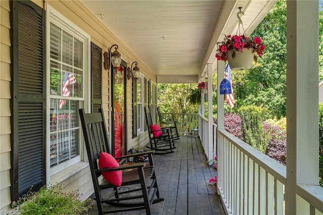 wooden deck with a porch