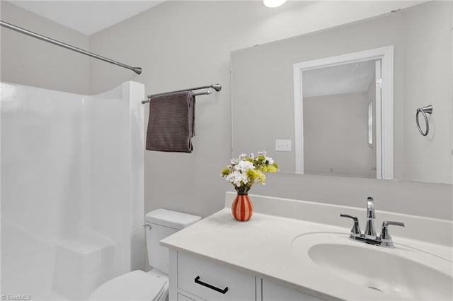 2665 Kecoughtan Rd, Pfafftown, NC 27040 - bathroom with vanity, toilet, and a shower