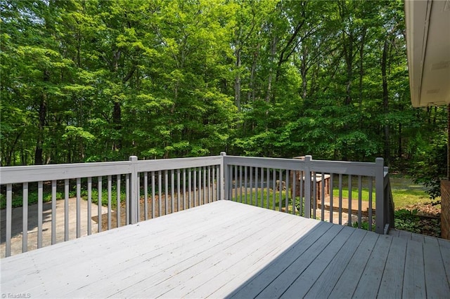 2665 Kecoughtan Rd, Pfafftown, NC 27040 - wooden terrace featuring a view of trees
