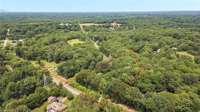 2665 Kecoughtan Rd, Pfafftown, NC 27040 - aerial view of property's location with a forest and property boundaries highlighted