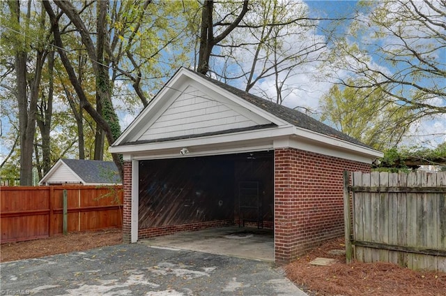 view of garage