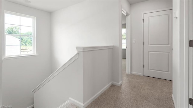 1529 String Dr, Winston-Salem, NC 27107 - hallway featuring an upstairs landing, baseboards, and carpet
