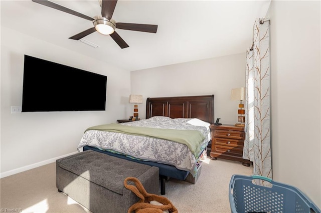 bedroom with carpet and ceiling fan