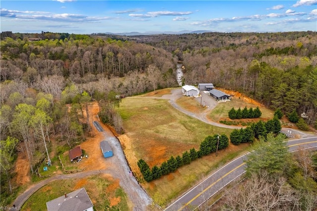1595 Cheatham Ford Rd, Hiddenite, NC 28636 - aerial view with a wooded view