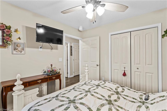1595 Cheatham Ford Rd, Hiddenite, NC 28636 - bedroom featuring a closet and a ceiling fan