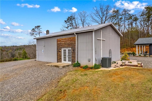 1595 Cheatham Ford Rd, Hiddenite, NC 28636 - view of outbuilding with an outbuilding, french doors, and central AC