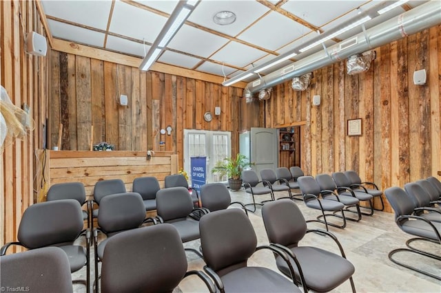 1595 Cheatham Ford Rd, Hiddenite, NC 28636 - home theater room featuring wood walls