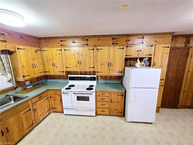 3015 S NC Highway 87, Graham, NC 27253 - kitchen featuring white appliances, a sink, light floors, and light countertops