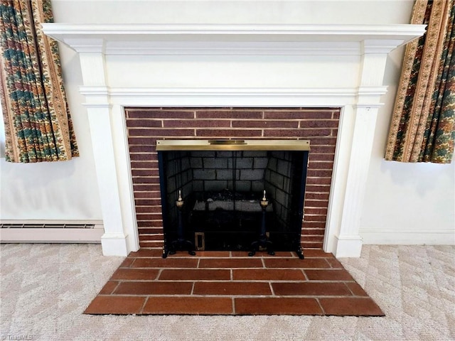 3015 S NC Highway 87, Graham, NC 27253 - detailed view of a fireplace and a baseboard heating unit