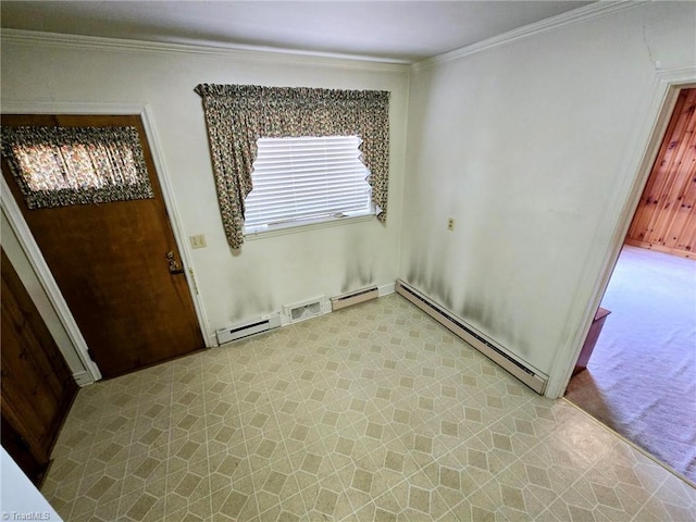 3015 S NC Highway 87, Graham, NC 27253 - empty room featuring baseboard heating, light flooring, and ornamental molding