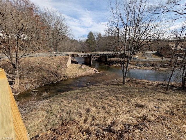 view of yard with a water view