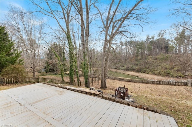 deck featuring fence