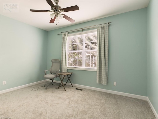 1728 Callandale Ave, Cary, NC 27518 - living area featuring carpet flooring, baseboards, and ceiling fan