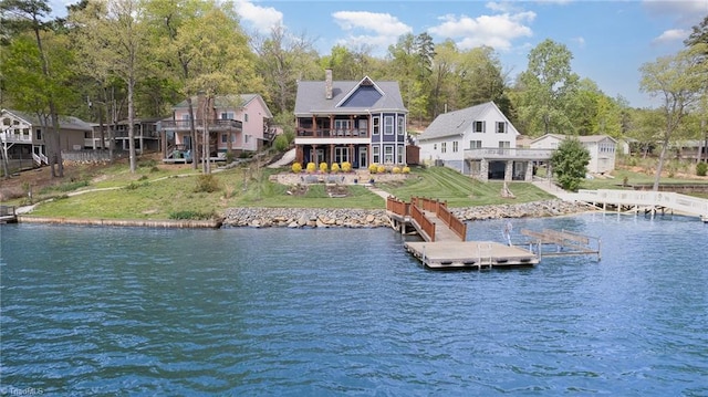 602 Shoreline Rd, New London, NC 28127 - water view with a floating dock
