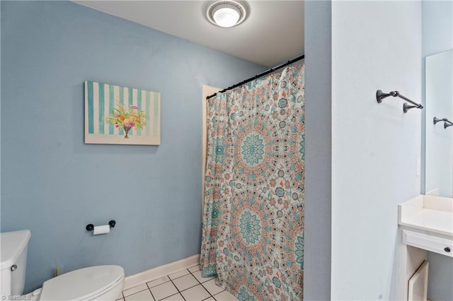 396 Bent Creek Trl, Kernersville, NC 27284 - bathroom featuring curtained shower, tile patterned floors, and vanity