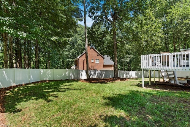 396 Bent Creek Trl, Kernersville, NC 27284 - fenced backyard with a deck and stairs