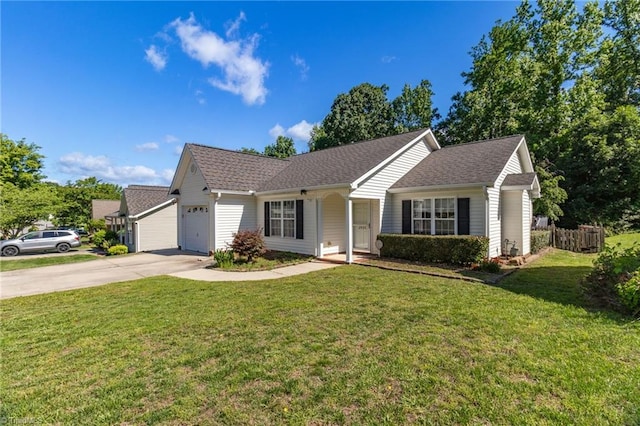 3931 Hickswood Forest Dr, High Point, NC 27265 - ranch-style home with driveway, an attached garage, and a shingled roof