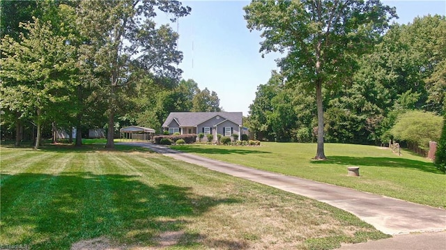 view of community featuring a lawn