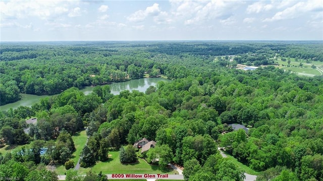 8009 Willow Glen Trl, Greensboro, NC 27455 - drone / aerial view of a forest and a nearby body of water