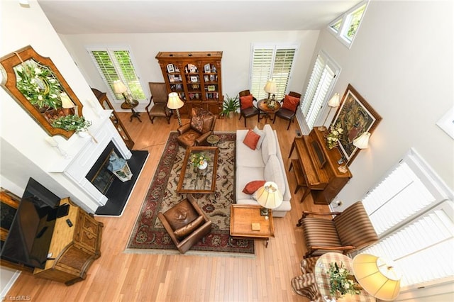 8009 Willow Glen Trl, Greensboro, NC 27455 - living area with wood finished floors and a fireplace