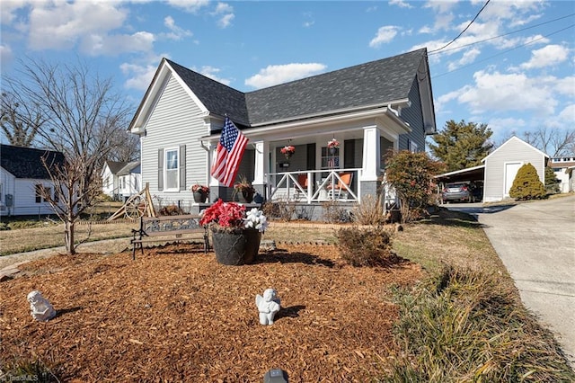 bungalow-style home with covered porch