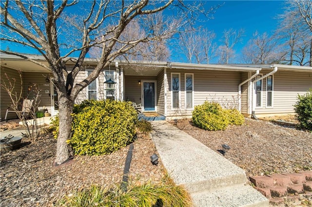 view of single story home