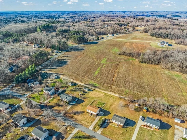 birds eye view of property with a rural view